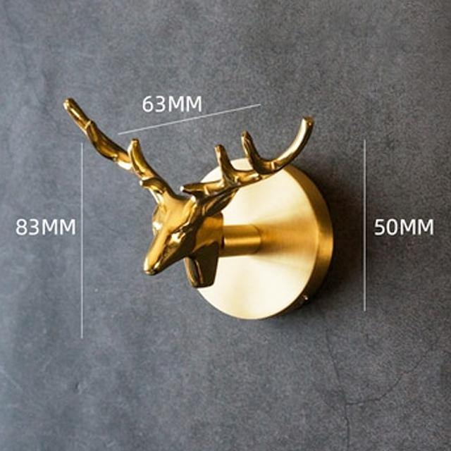 Decorative Brass Animal Coat Rack with Gold Finish