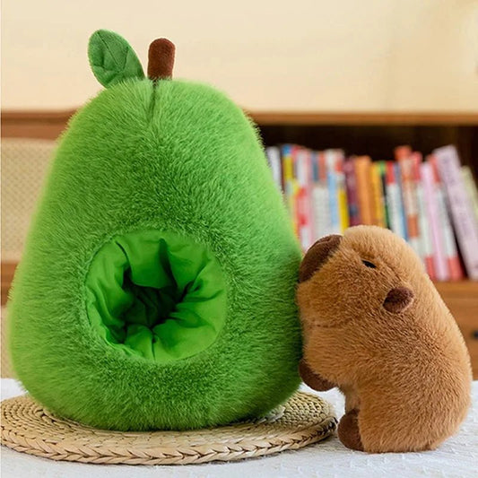 2-in-1 Plush Toy Baby Avocado Capybara Stuffed Animals for Kids