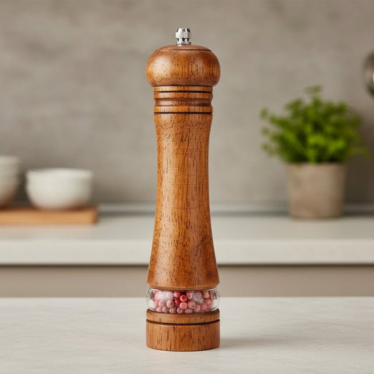 Elegant Wooden Pepper and Salt Grinder with Adjustable Coarseness