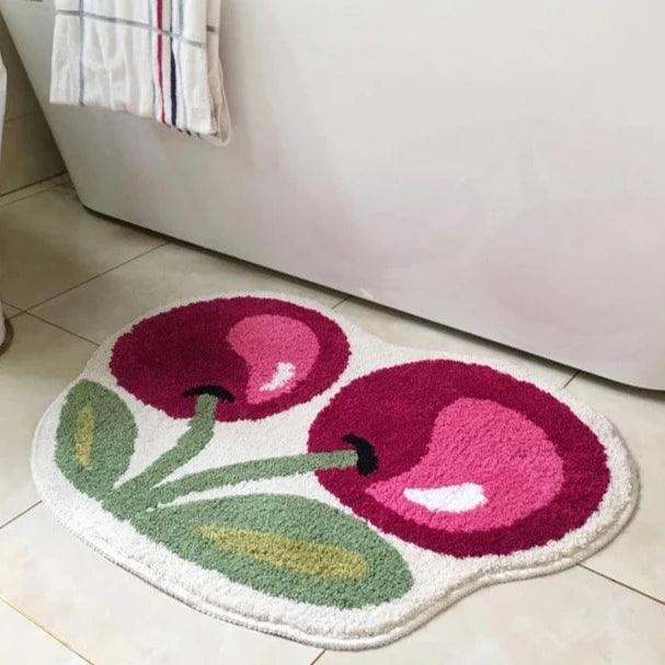 Soft Non-Slip Cherry Bath Mat with High Absorbency