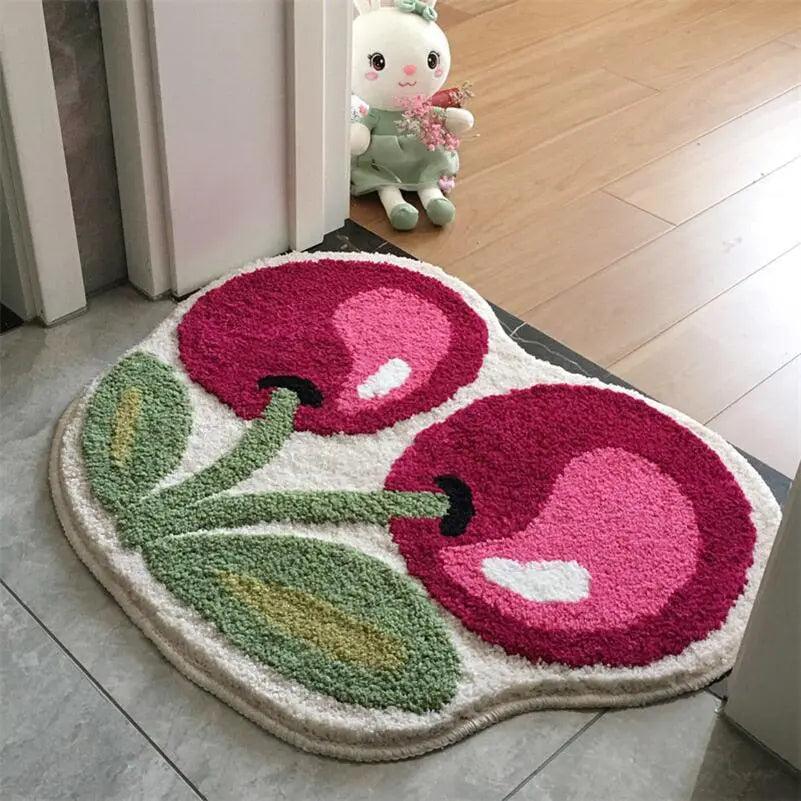 Soft Non-Slip Cherry Bath Mat with High Absorbency