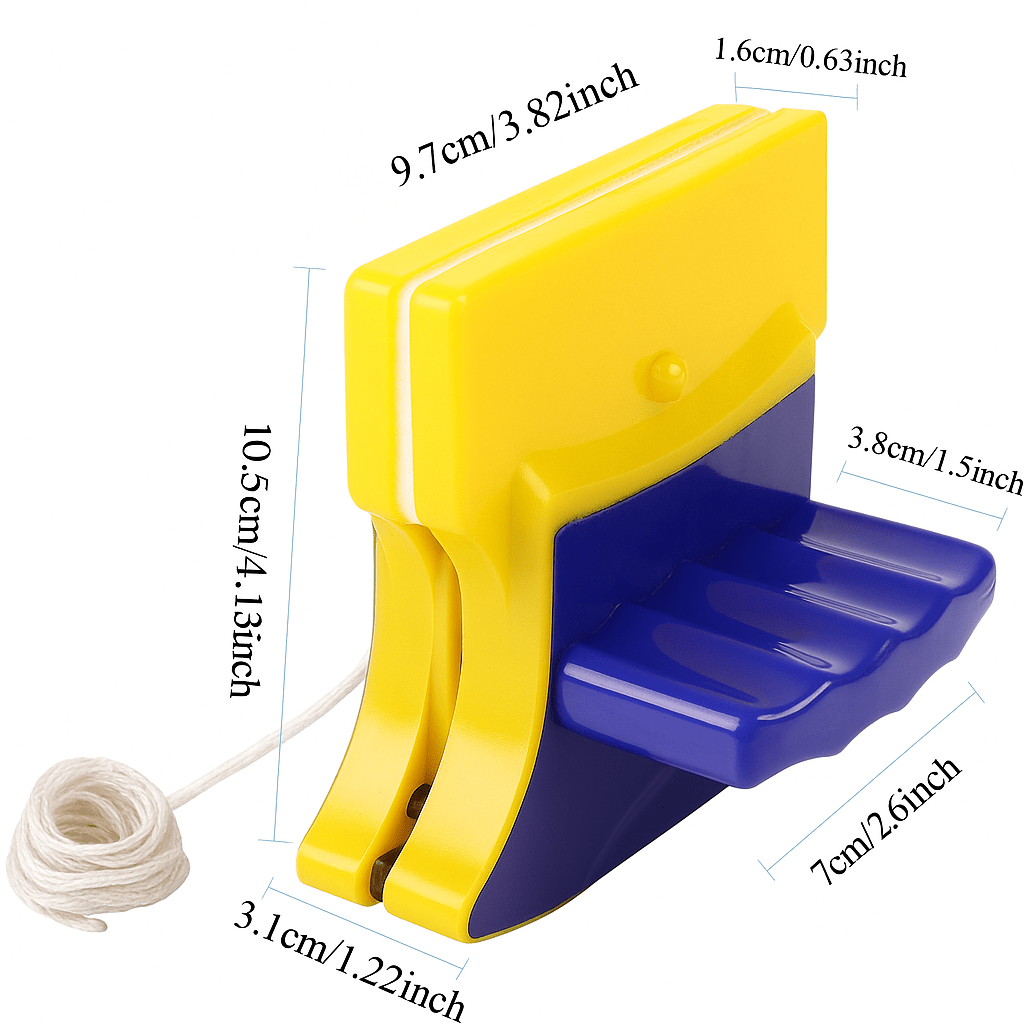 Magnetic Double-Sided Glass Cleaner with 1.2M Safety Rope