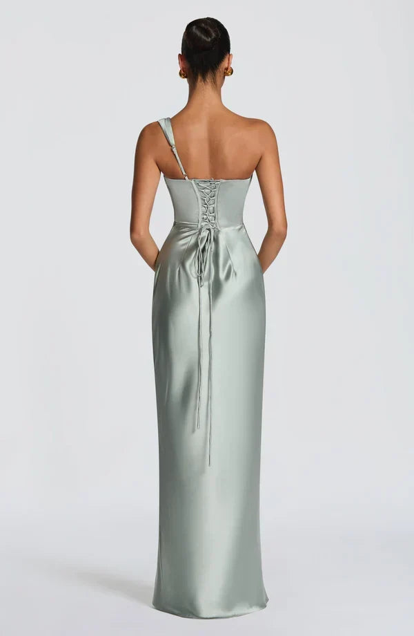 Women's Satin Cowl Neck Mermaid Maxi Dress
