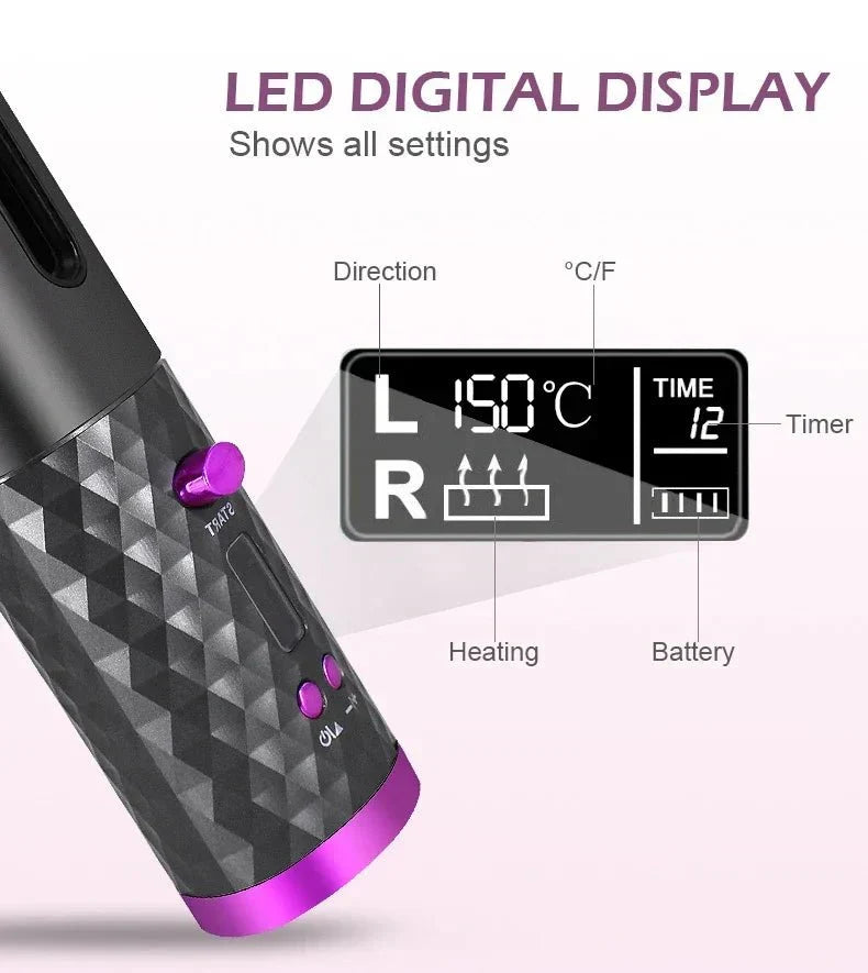 Wireless Automatic Curling Iron for Effortless Curls Anywhere