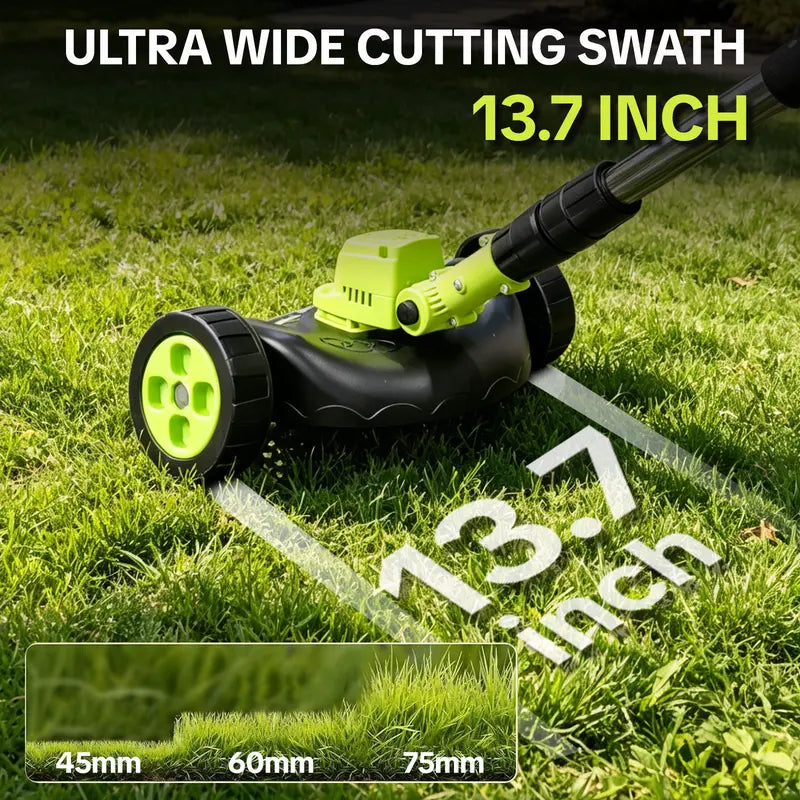 21V 3-in-1 Cordless Grass Trimmer with 2 Batteries