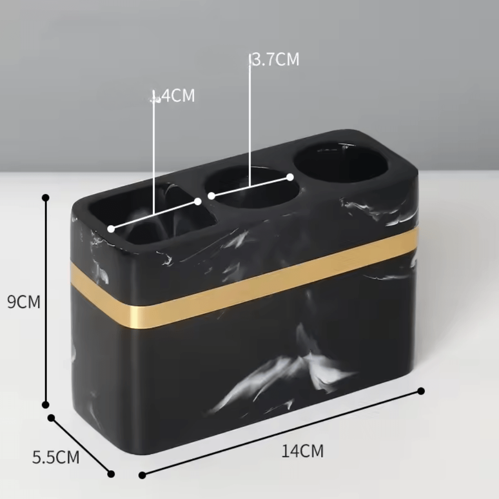 Elegant Black Marble Accent Tray for Luxury Bathroom Decor