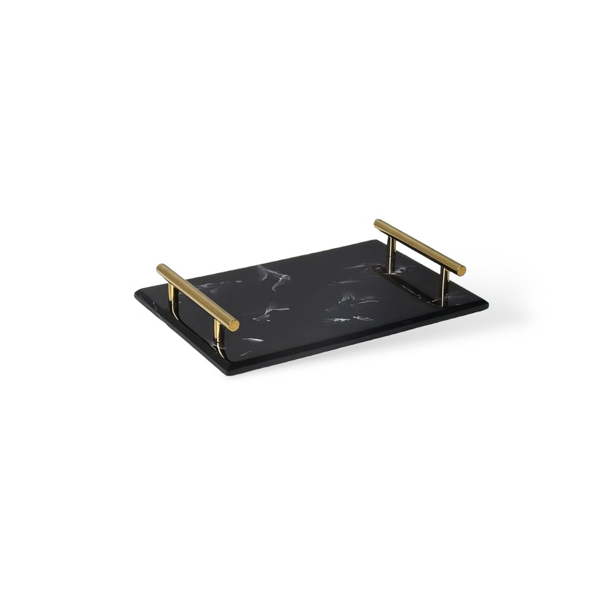 Elegant Black Marble Accent Tray for Luxury Bathroom Decor