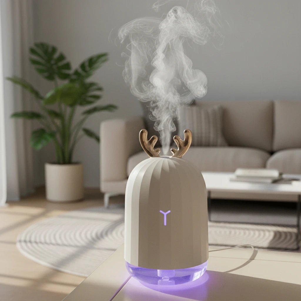 Mini Deer Humidifier, Ultra Quiet with Color LED Lights & Automatic Shutdown