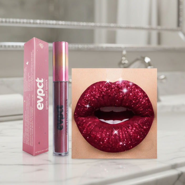 Waterproof Glitter Lipstick for Radiant, Long-Lasting Shine