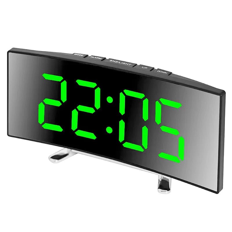 Sleek Digital Alarm Clock with Large LED Display & Noiseless Design