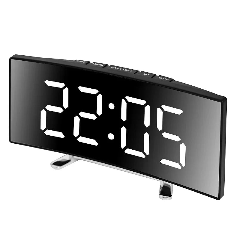 Sleek Digital Alarm Clock with Large LED Display & Noiseless Design