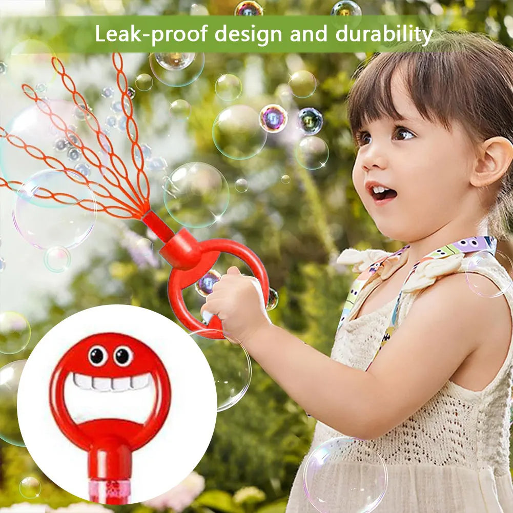 32 Hole Smiling Face Bubble Wand (Random Color)