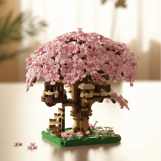 Cherry Blossom Treehouse Micro Building Set for Imaginative Play