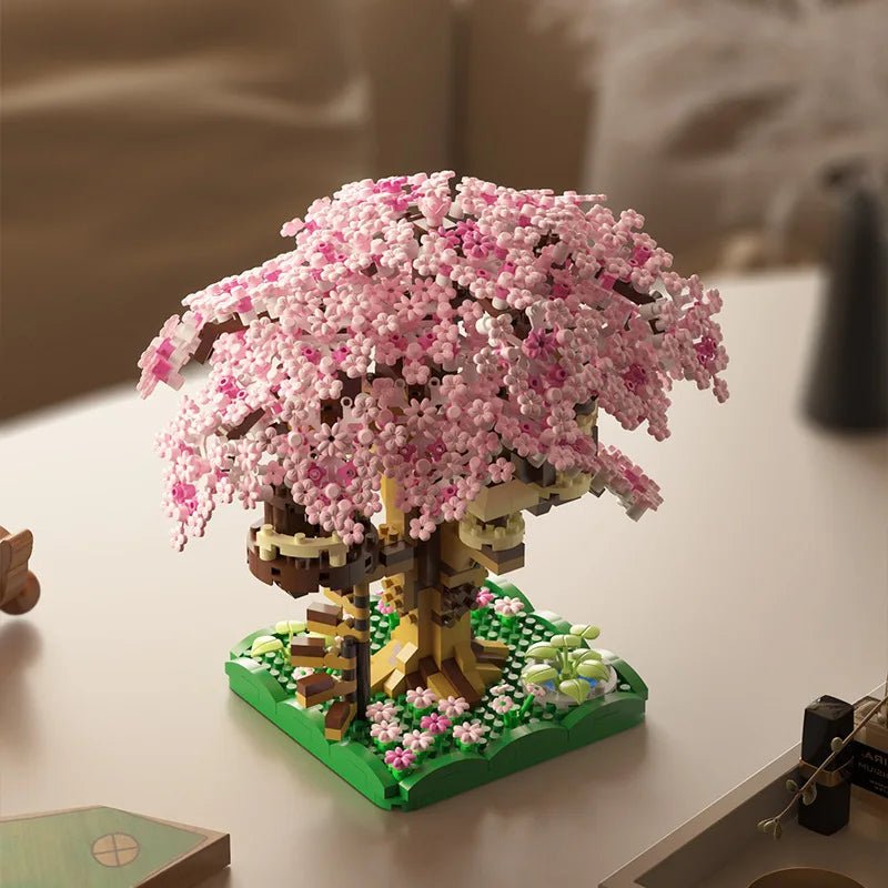 Cherry Blossom Treehouse Micro Building Set for Imaginative Play
