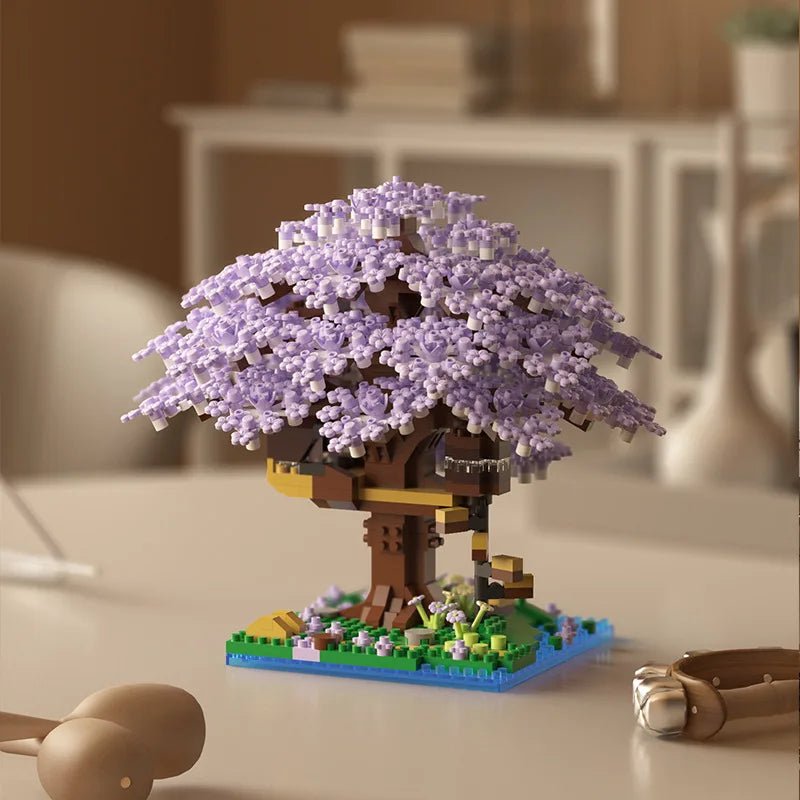 Cherry Blossom Treehouse Micro Building Set for Imaginative Play