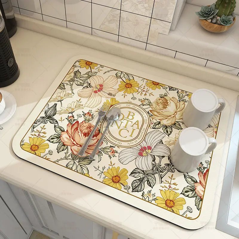 Diatomite Kitchen Draining Mat with Rapid Evaporation Design