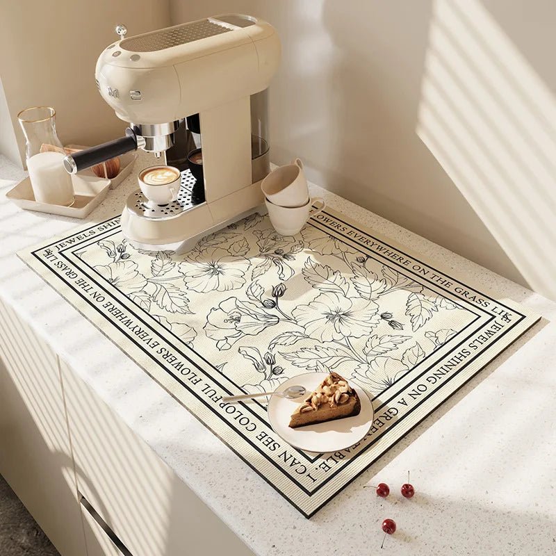 Diatomite Kitchen Draining Mat with Rapid Evaporation Design