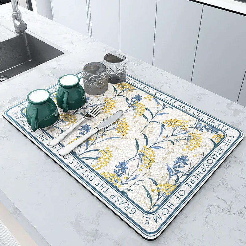 Diatomite Kitchen Draining Mat with Rapid Evaporation Design