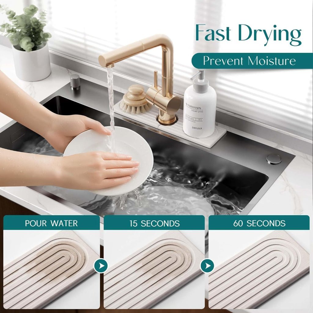 Ultra-Absorbent Diatomite Drying Mat for Cleaner Sink Spaces
