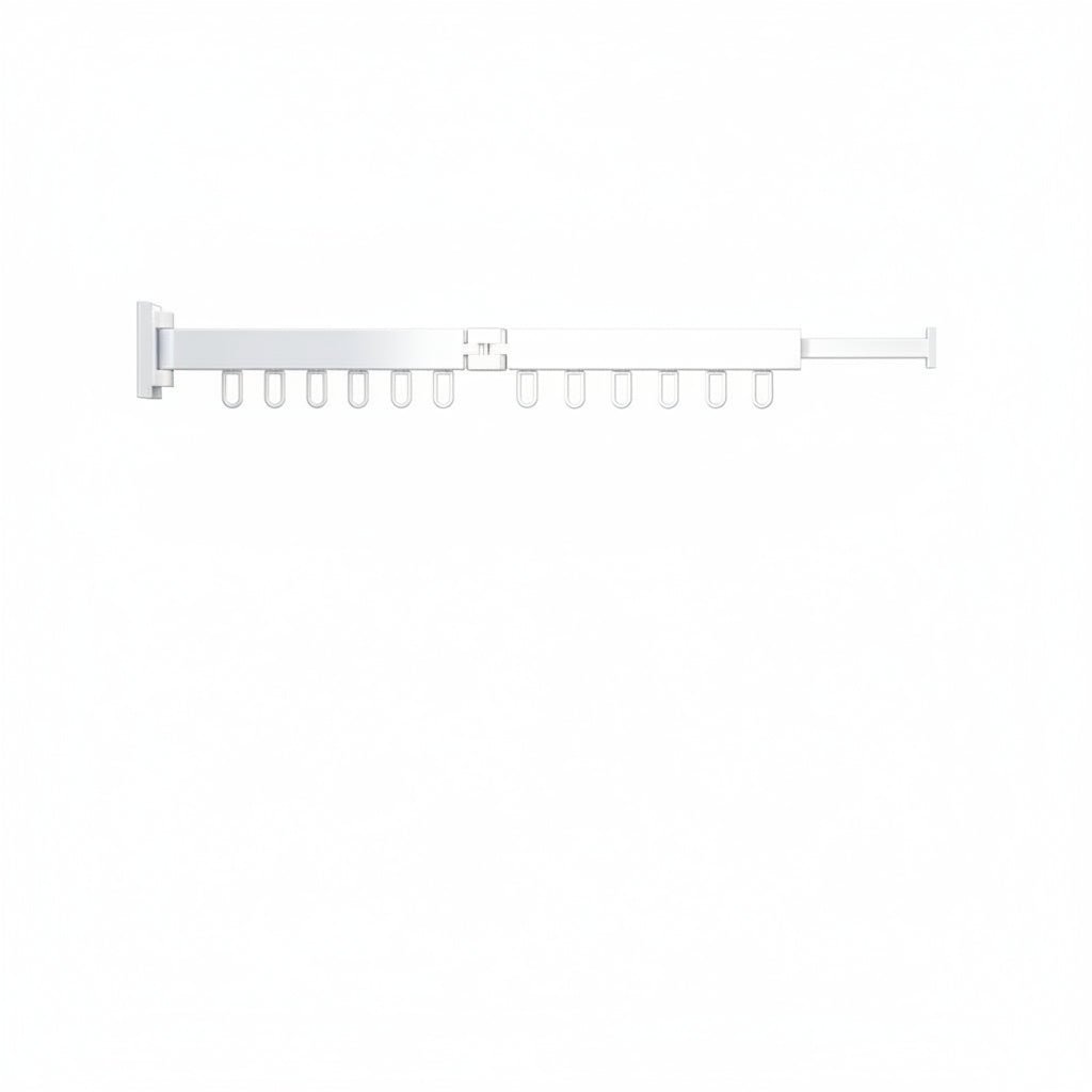 Wall-Mounted Retractable Clothes Dryer with Folding Hanger Design