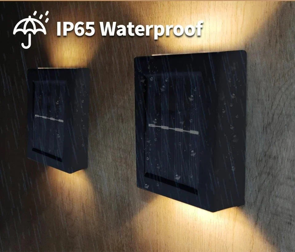 Solar LED Wall Lamps – Wireless IP65 Outdoor Lighting with Warm & White Light Options