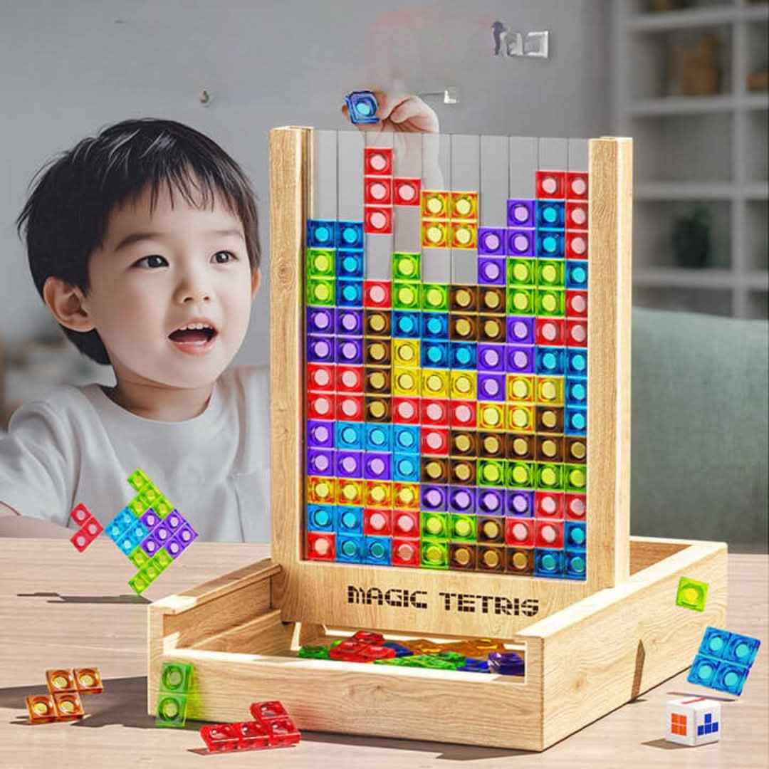 Tetris Board – Wooden Puzzle Game for Kids and Adults – Sustainable Brain Training Fun