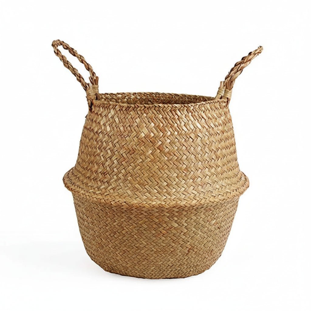 Handmade Bamboo Wicker Basket Foldable Storage and Planter