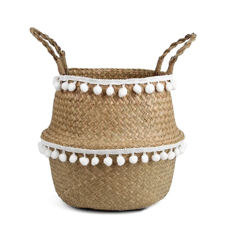 Handmade Bamboo Wicker Basket Foldable Storage and Planter
