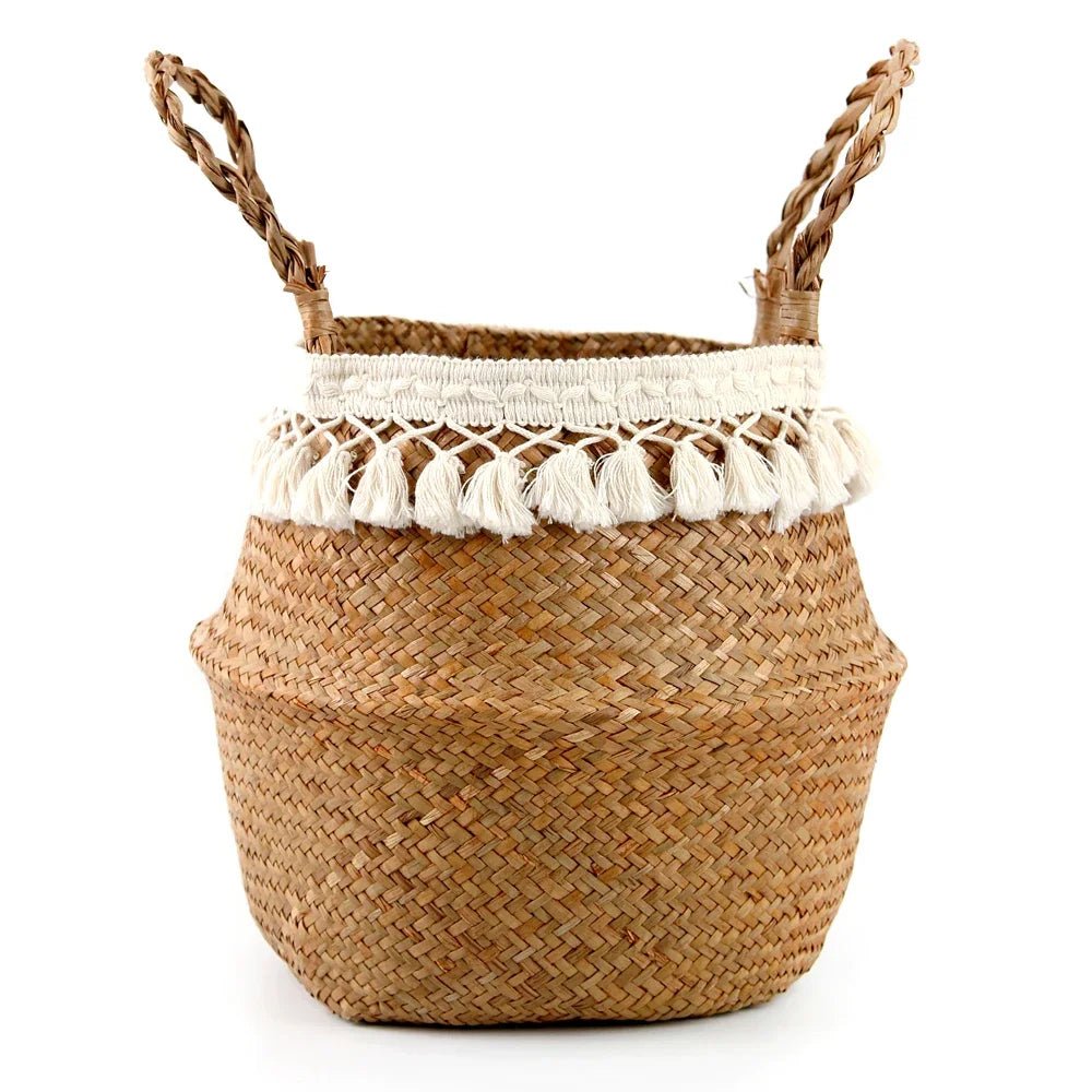 Handmade Bamboo Wicker Basket Foldable Storage and Planter