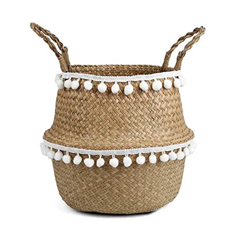 Handmade Bamboo Wicker Basket Foldable Storage and Planter