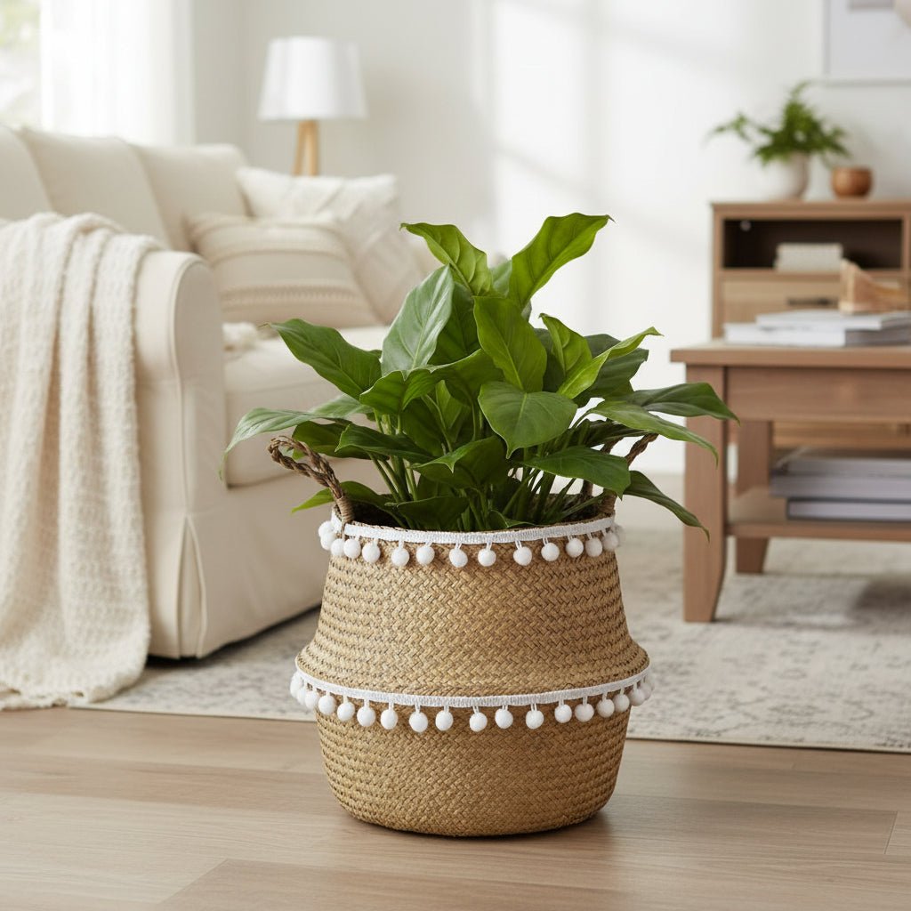 Handmade Bamboo Wicker Basket Foldable Storage and Planter