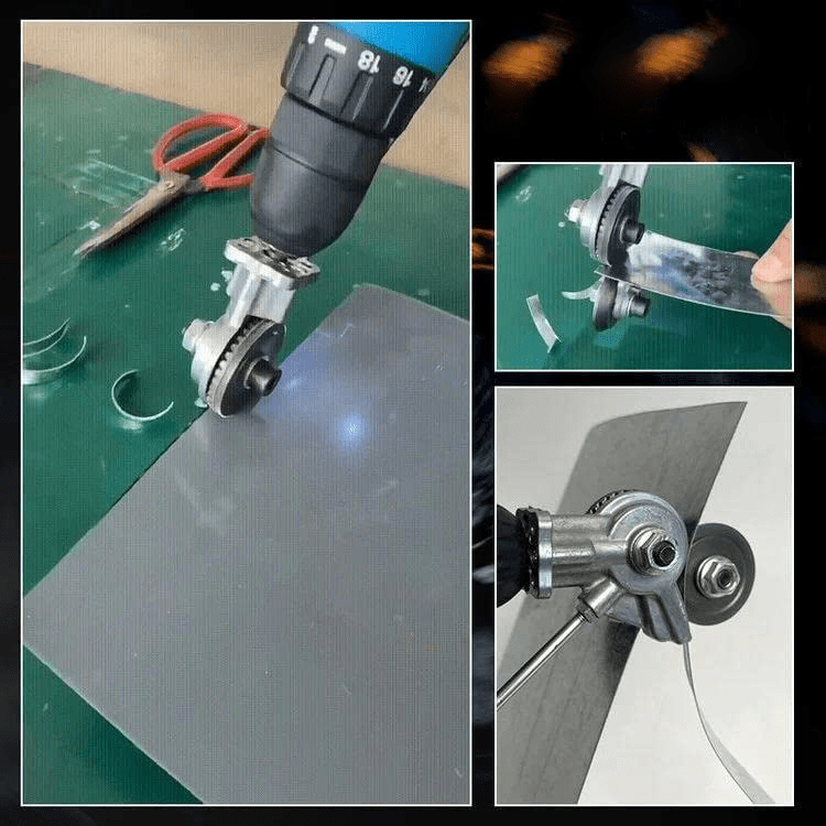 Drill Attachment for Safe & Effortless Sheet Metal Cutting