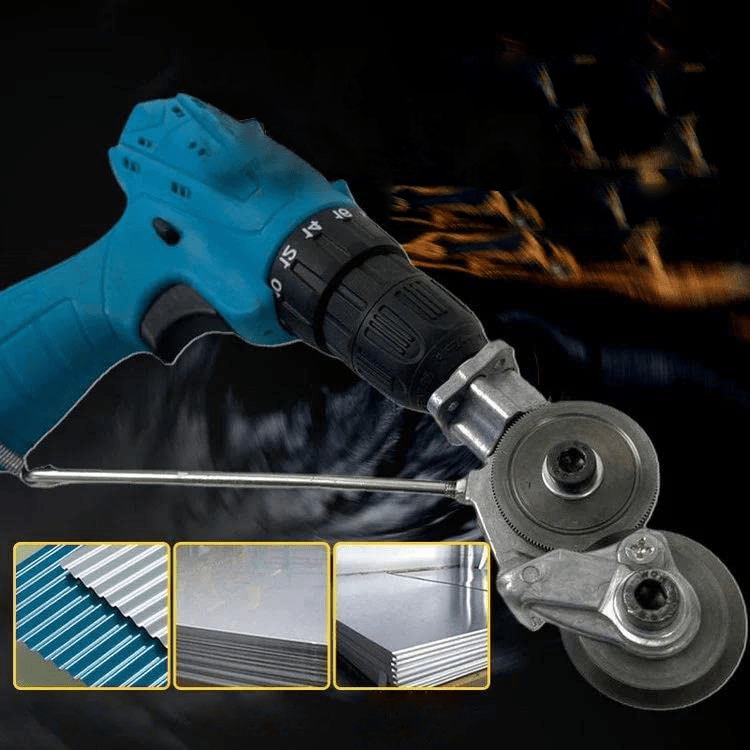 Drill Attachment for Safe & Effortless Sheet Metal Cutting