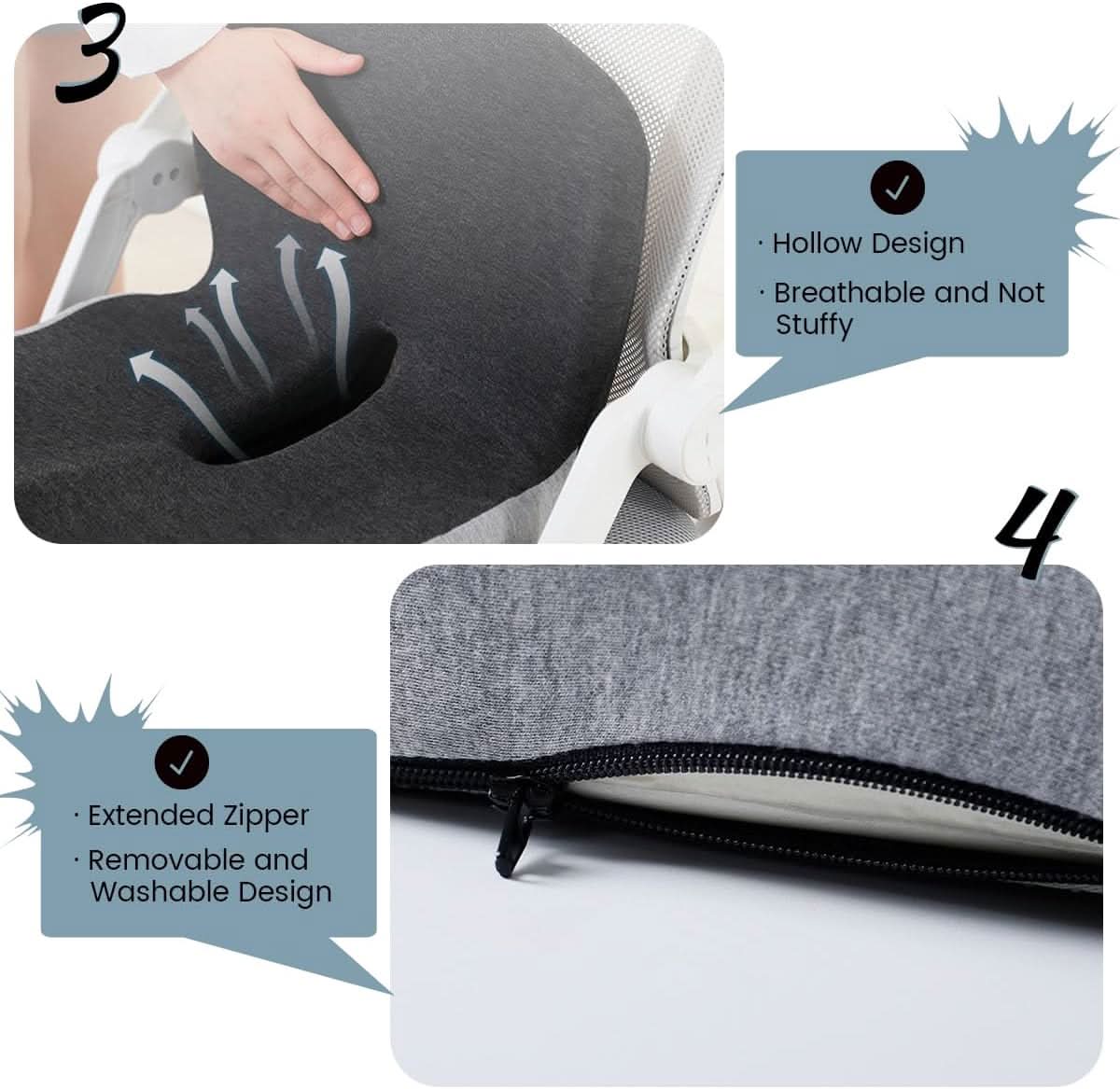 Ergonomic Memory Foam Seat Cushion for Everyday Comfort