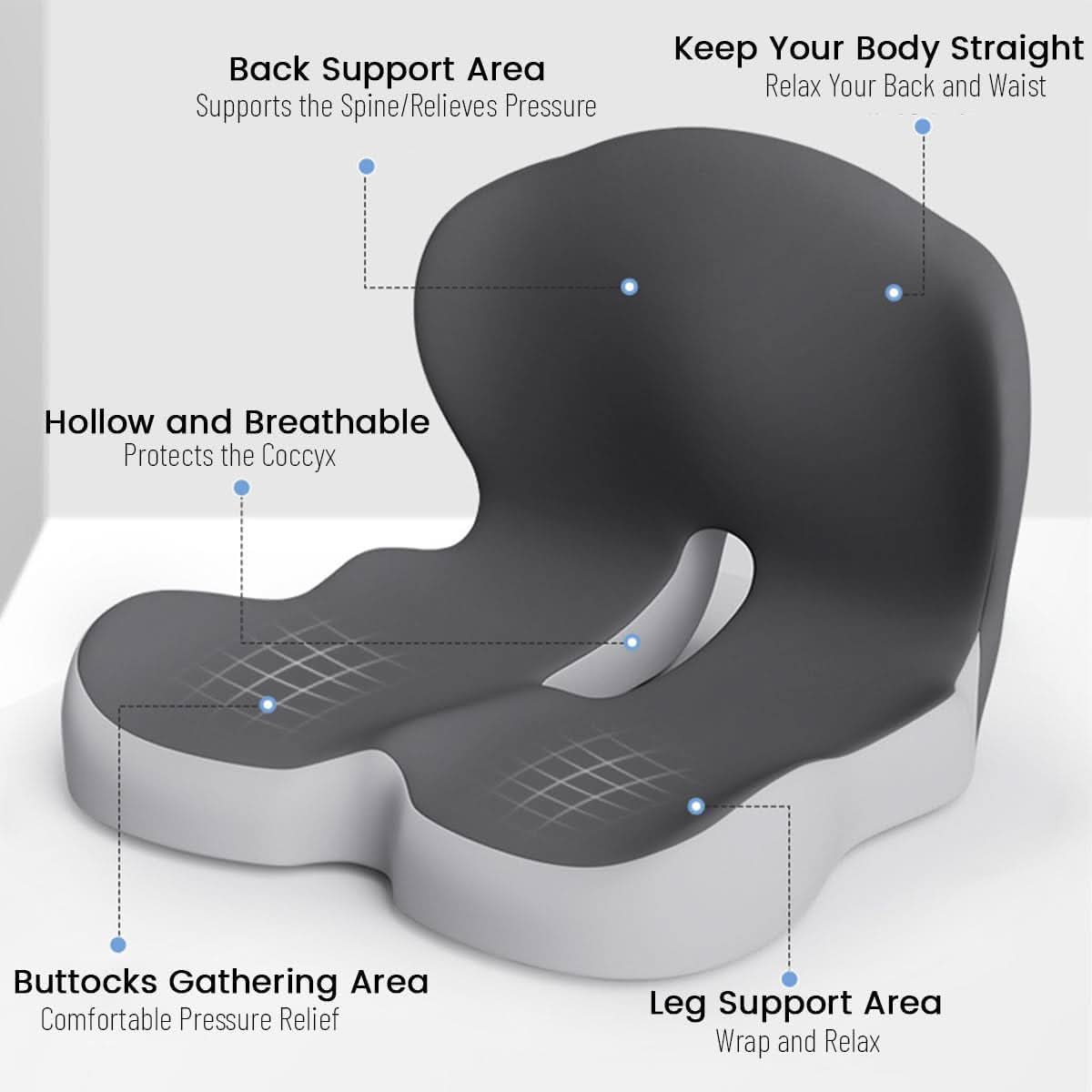 Ergonomic Memory Foam Seat Cushion for Everyday Comfort