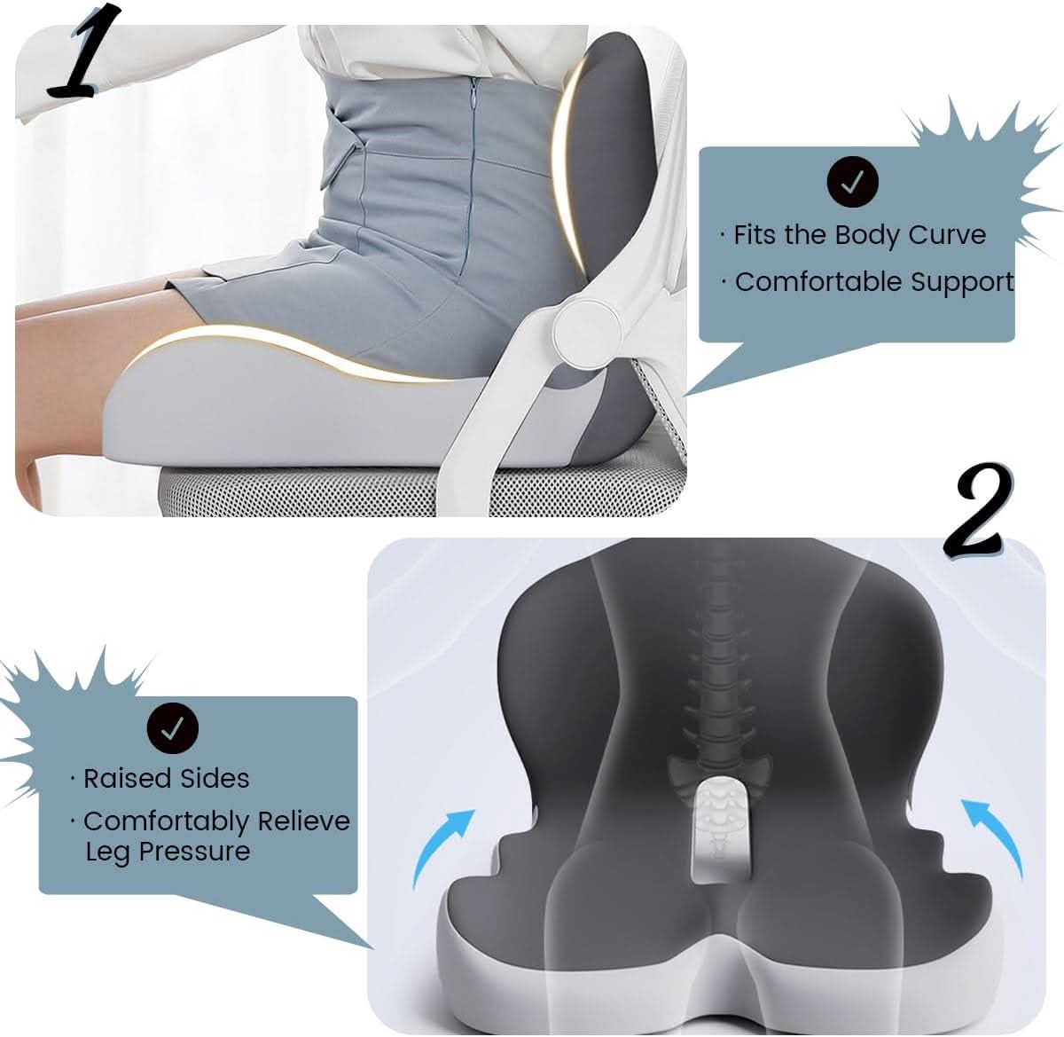 Ergonomic Memory Foam Seat Cushion for Everyday Comfort