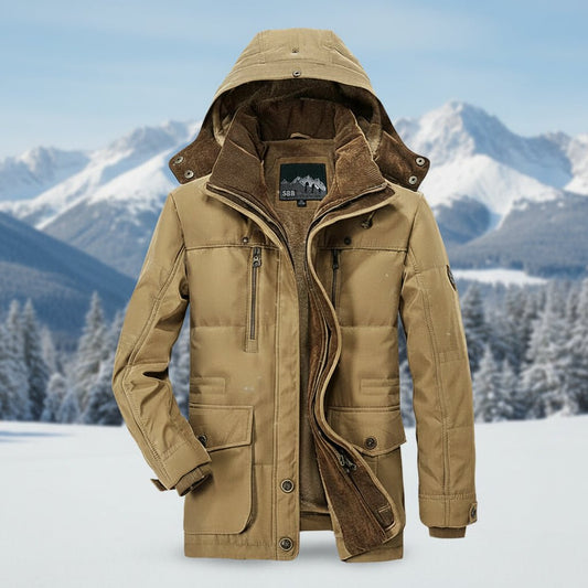 Sustainable Men's Insulated Winter Jacket with Rain Resistant Finish