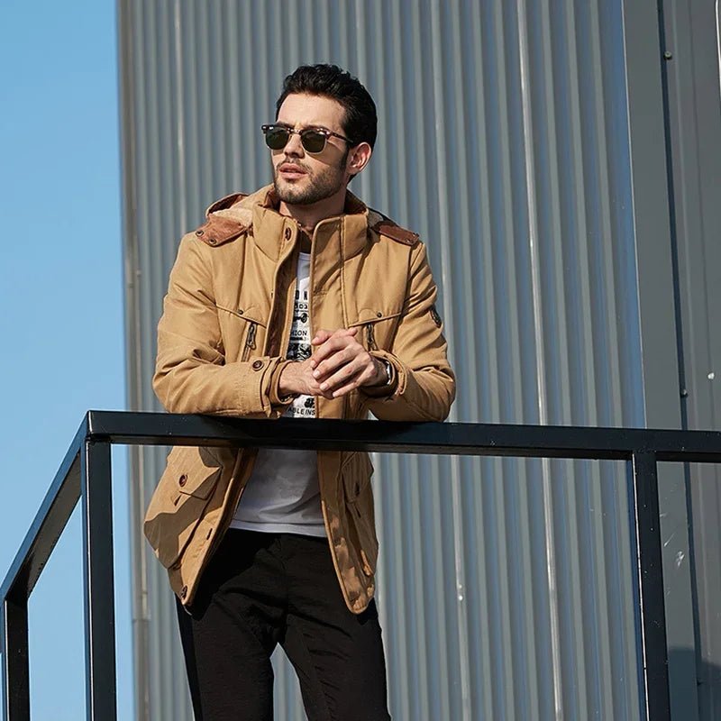 Sustainable Men's Insulated Winter Jacket with Rain Resistant Finish