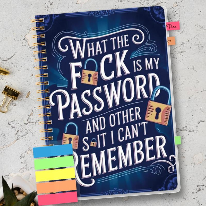 Funny Password Notebook with Lock Icons
