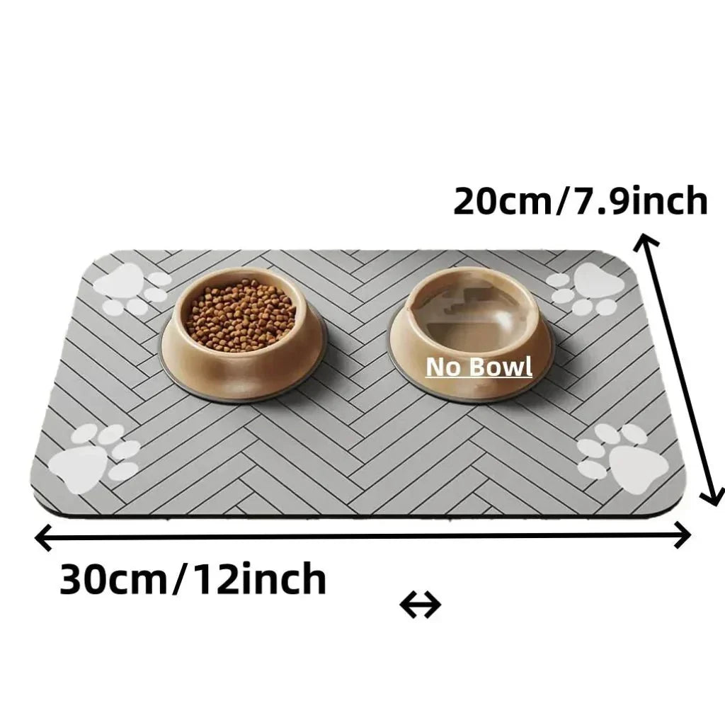 Absorbent Pet Bowl Mat for Clean Floors