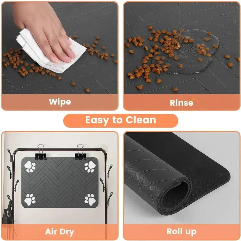 Absorbent Pet Bowl Mat for Clean Floors