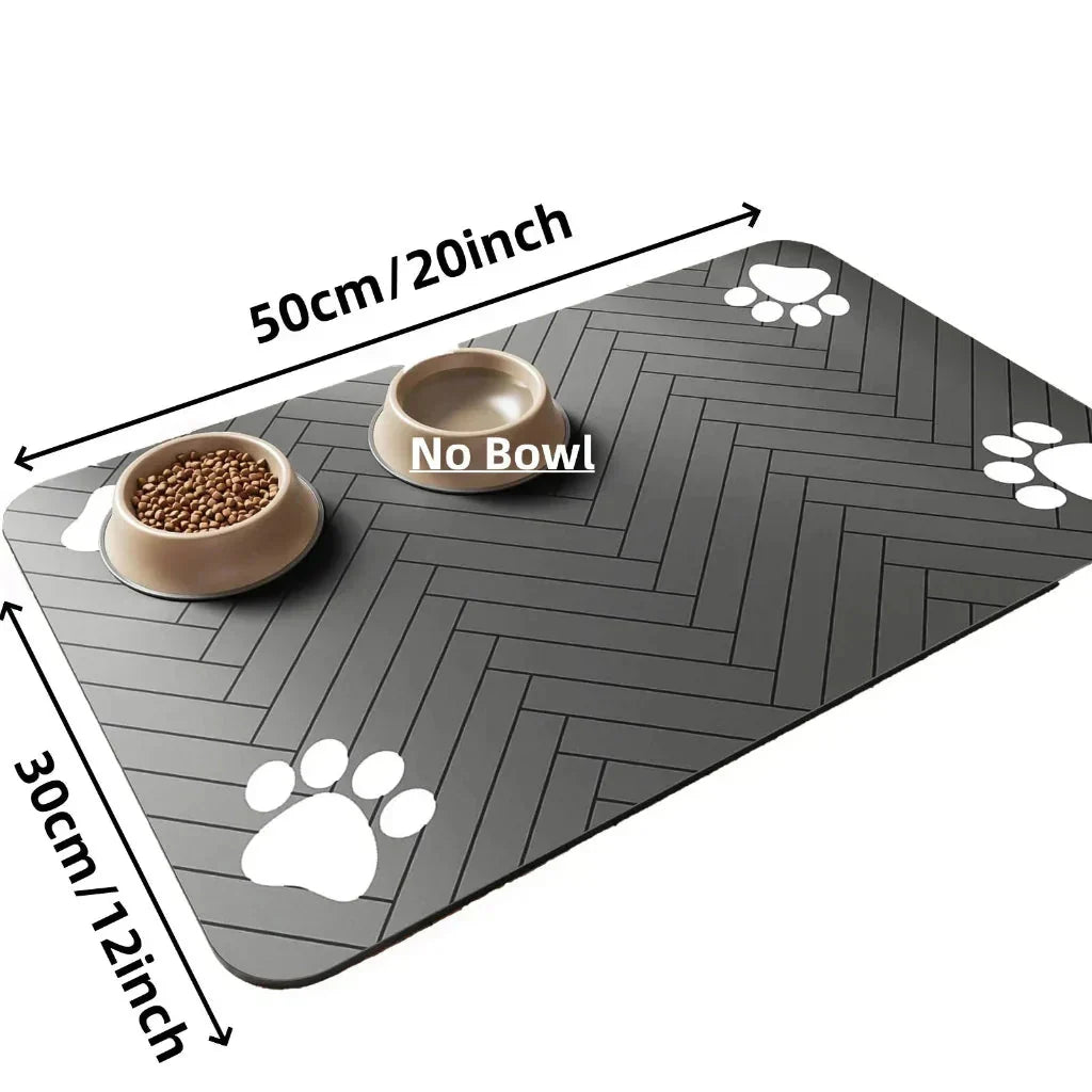 Absorbent Pet Bowl Mat for Clean Floors