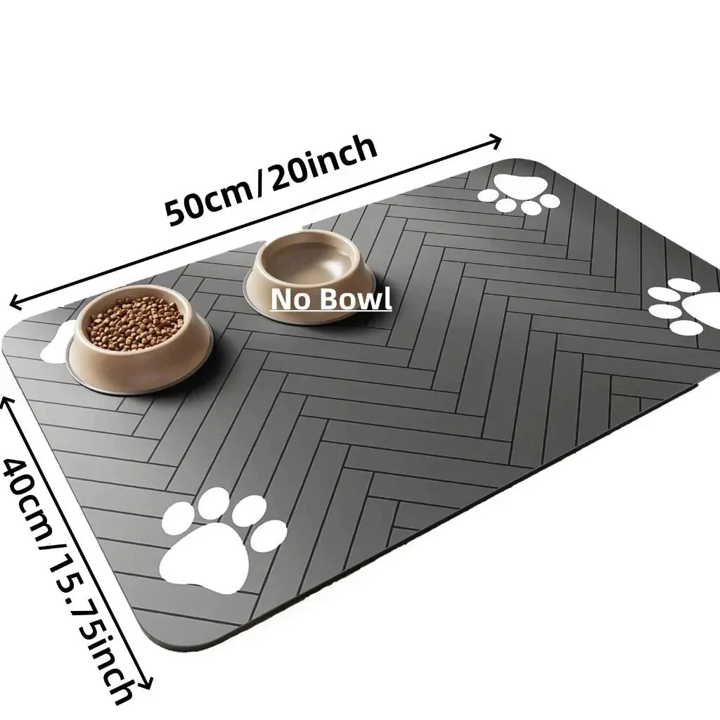 Absorbent Pet Bowl Mat for Clean Floors