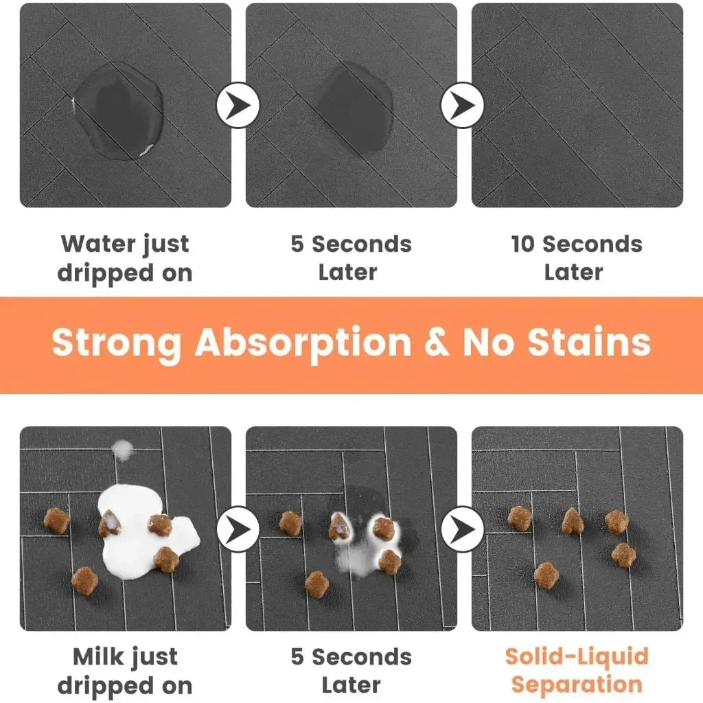 Absorbent Pet Bowl Mat for Clean Floors