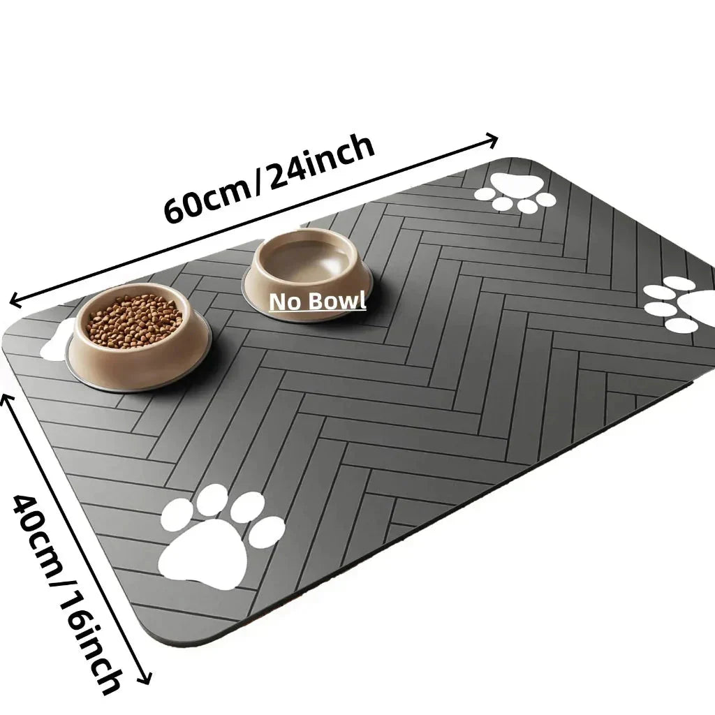 Absorbent Pet Bowl Mat for Clean Floors