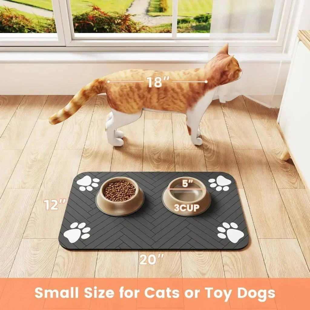 Absorbent Pet Bowl Mat for Clean Floors