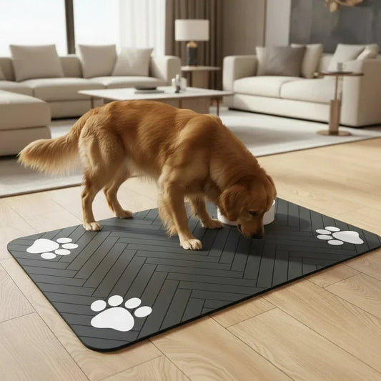 Absorbent Pet Bowl Mat for Clean Floors