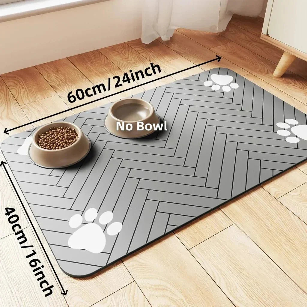 Absorbent Pet Bowl Mat for Clean Floors