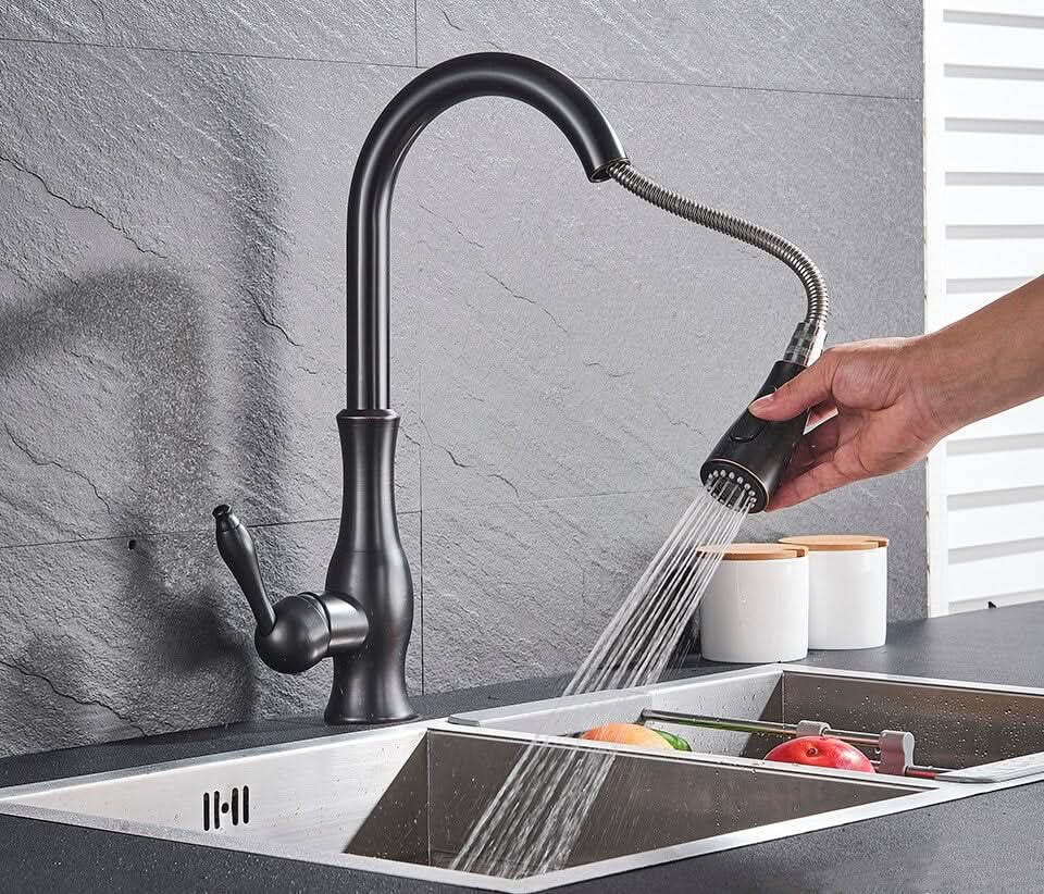 Extendable Stainless Steel Kitchen Tap for Flexible Rinsing