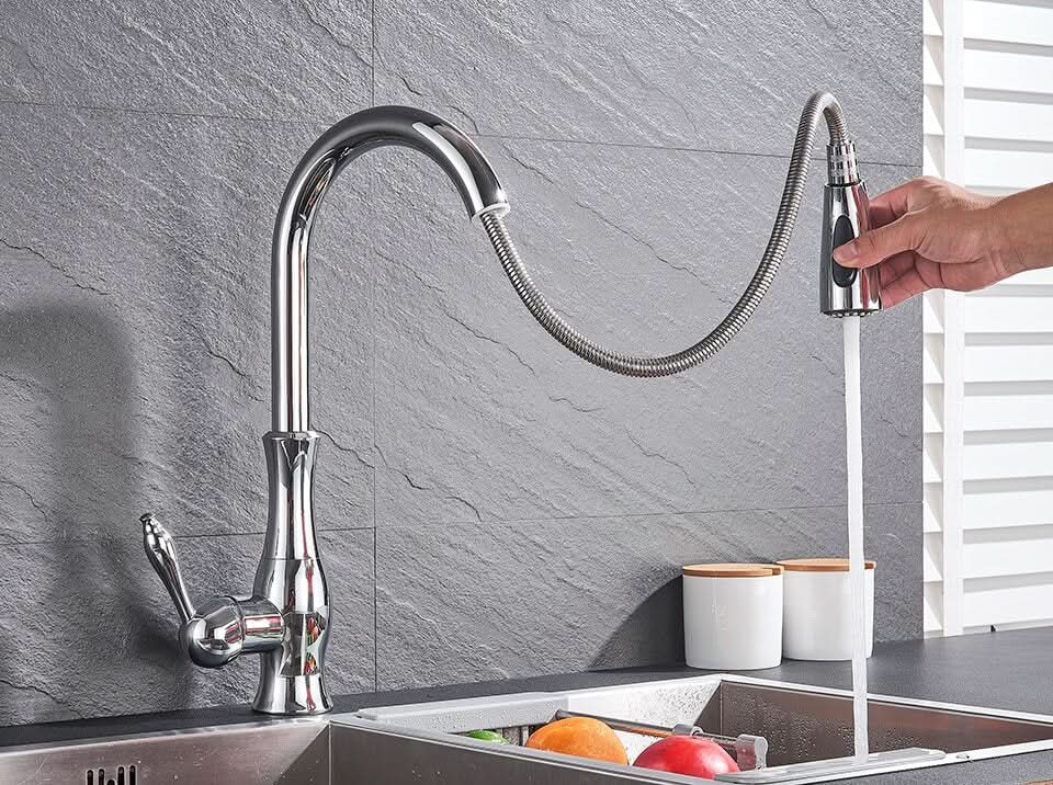 Extendable Stainless Steel Kitchen Tap for Flexible Rinsing